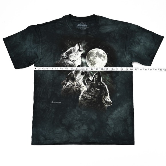 The Mountain Shirt Men's Medium Wolves Full Moon Tie Dye Graphic Tee USA Nature - Picture 5 of 8